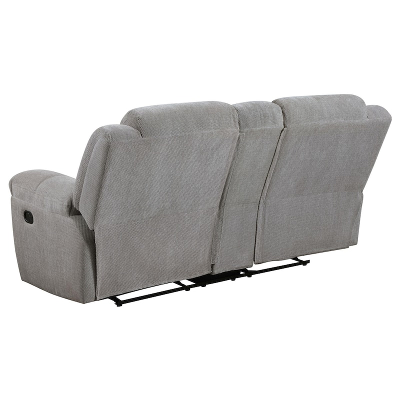Gilo Manual Recliner Loveseat, 81 Inch Light Gray, Pillow Top Armrests