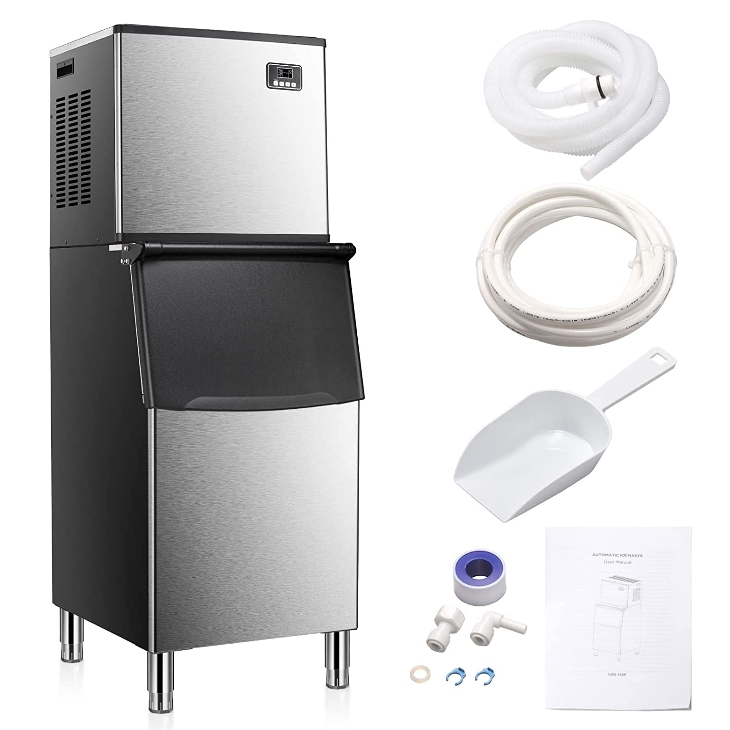 R.W.Flame Nugget Ice Maker Countertop,Portable Ice Maker Machine with –  R.W.FLAME