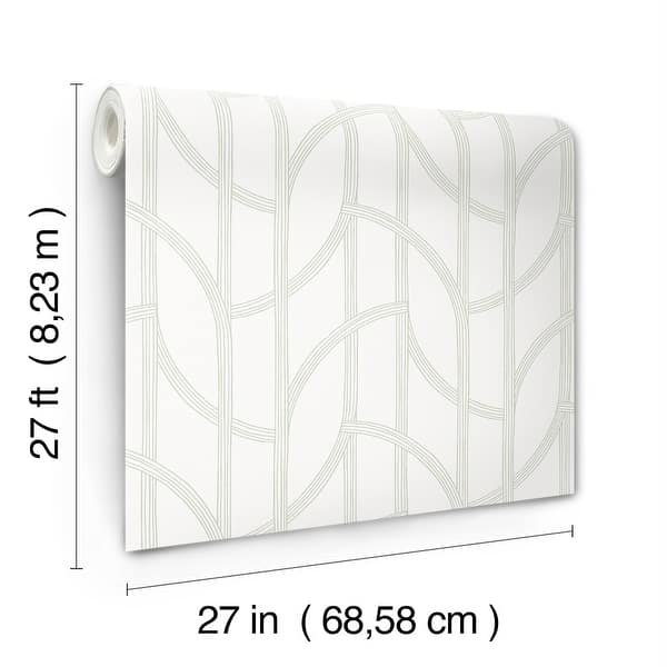A-Street Prints Salvo Light Green Curved Contours Wallpaper