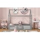 preview thumbnail 5 of 26, Twin Wood House Bed with Fence, Door & Distressed Design, Grey
