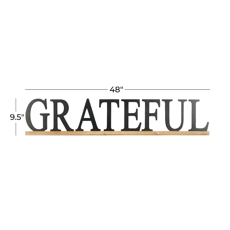 Black Wood Grateful Sign Home Wall Decor