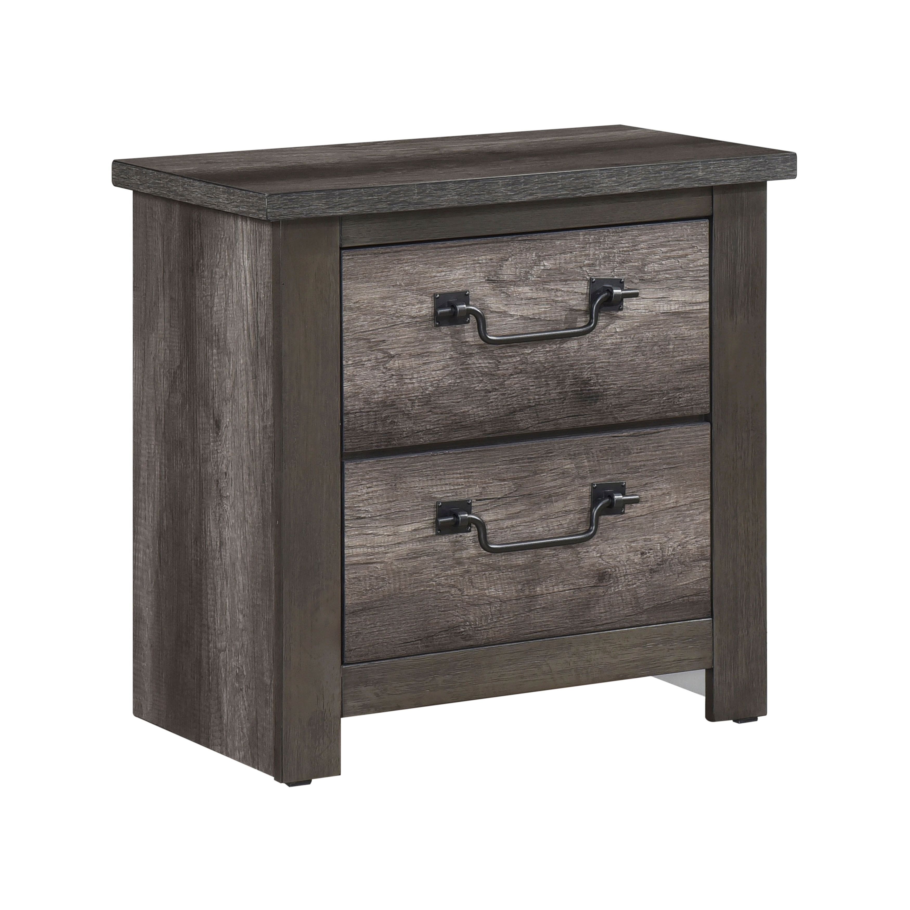2-Drawers Storage Nightstand 1pc Wooden Furniture Traditional Design Bedside Cabinet