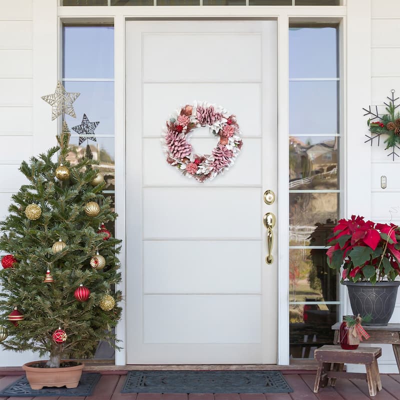 Frosted Thistle and Pinecone Artificial Christmas Wreath - 14" - Unlit