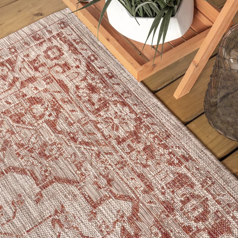 JONATHAN Y Palazzo Boho Medallion Textured Weave Indoor/Outdoor Area Rug