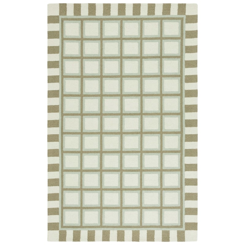 SAFAVIEH Handmade Genre Abramina Mid-Century Modern Wool Rug - 4' x 6' - Green/Ivory