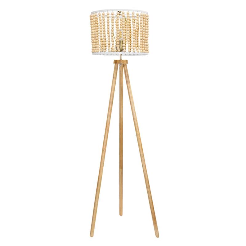 Reading Floor Lamp, Standing Light for Living Room Chair, Bedside & Study Area, Brillo Three Legged Floor Lamp Natural 110V