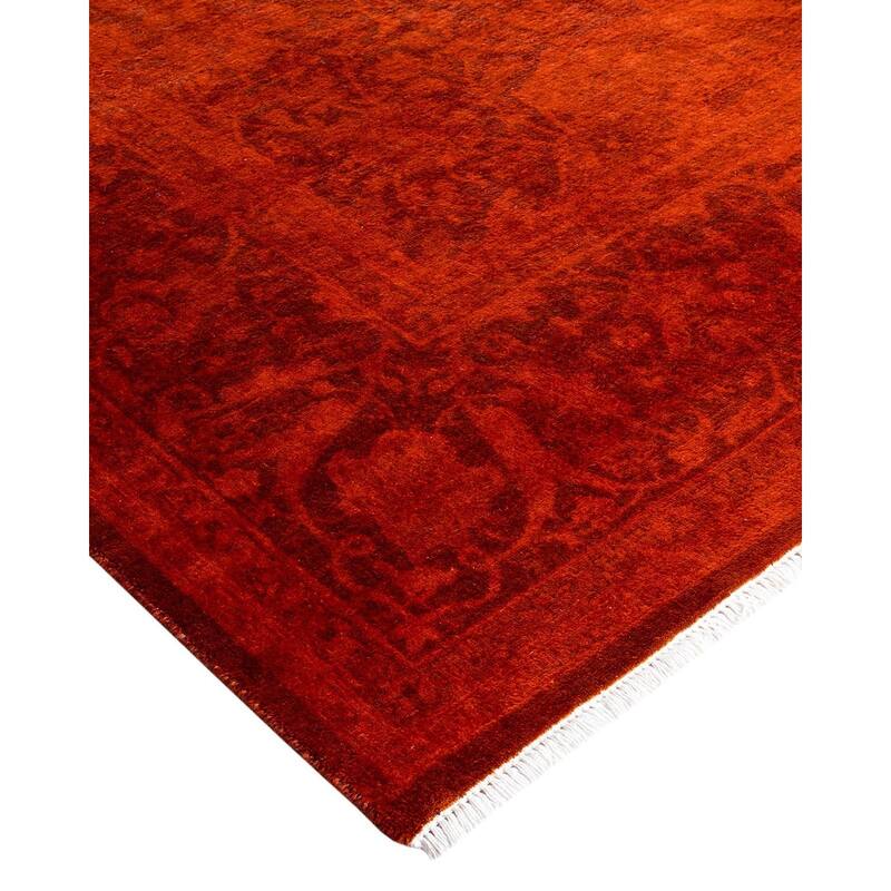 Fine Vibrance One-of-a-Kind Hand-Knotted Area Rug - Orange, 6' 3" x 9' 7" - 6' 3" x 9' 7"