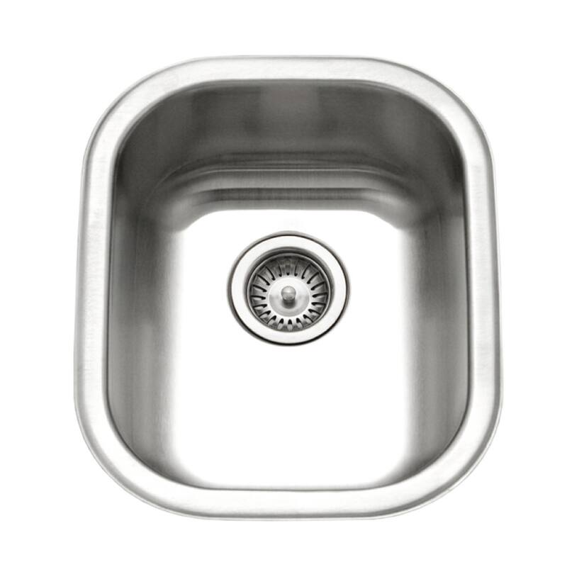 Houzer Club 13-5/8" Single Basin Undermount 18-Gauge Stainless Steel - Stainless Steel