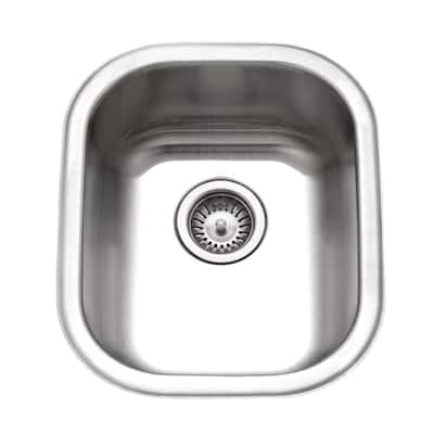 Houzer Club 13-5/8" Single Basin Undermount 18-Gauge Stainless Steel