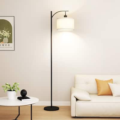 63" Metal Arched Floor Lamp With Pedal Switch, Soft Eye-Protection Light
