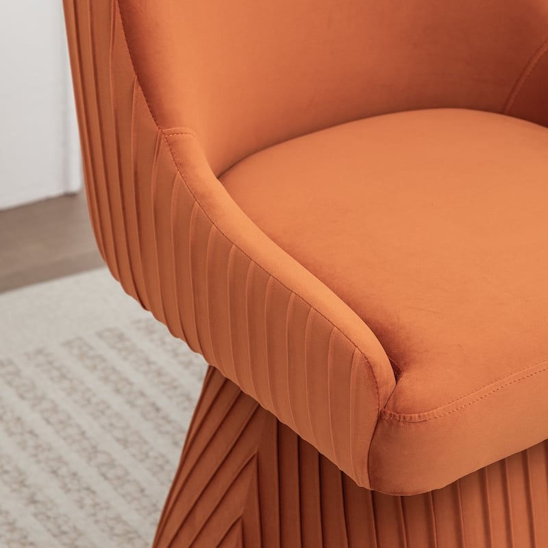 SEYNAR Modern Velvet 360 Degree Swivel Armless Dining chair Set of 6