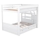 preview thumbnail 7 of 10, Full Size Bunk Bed with Bedside Table and 3 Storage Drawers, Convertible down Bed with Storage Staircase