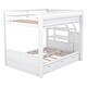 preview thumbnail 7 of 5, Full Size Convertible Bunk Bed with Staircase, 3-Drawers and Bedside Table, White