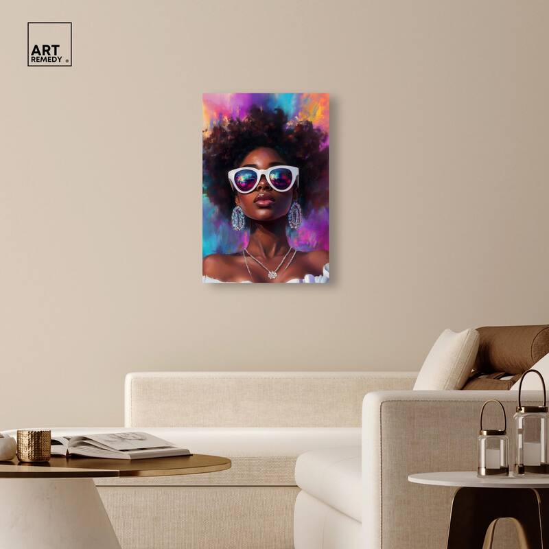 Bold Colorful Curls Canvas by Art Remedy, Gallery Wrapped