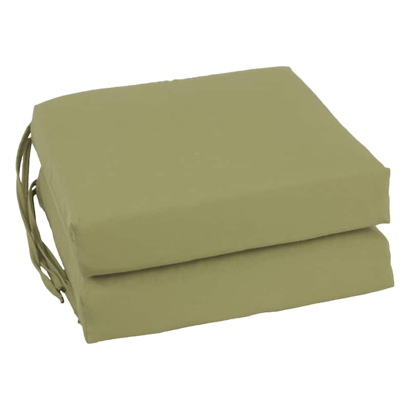 16-inch Square Indoor Twill Chair Cushions (Set of 2 or 4) - 16 x 16 - Set of 2 - Sage