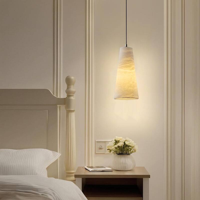 10 IN kitchen light fixture black hangable light alabaster pendant light