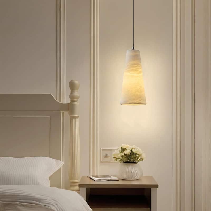 10 IN kitchen light fixture black hangable light alabaster pendant light