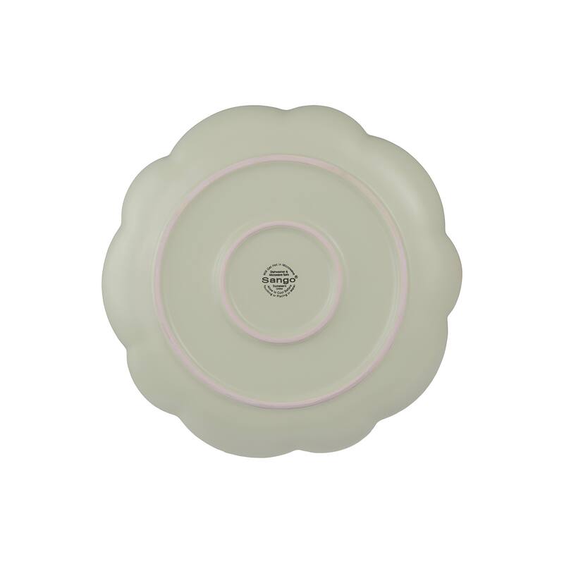 Sango Bethany 12-Piece Stoneware Dinnerware Set - Service for 4, Scalloped Plate & Bowl Set