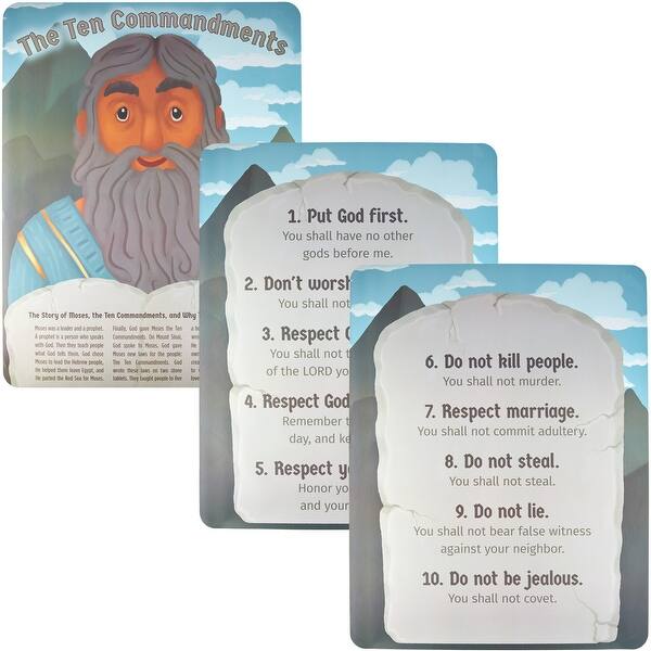 Empty Commandments Bible Posters Moses and the 10 Commandments - 17.5x2.5x2.5 in. - Bed ...