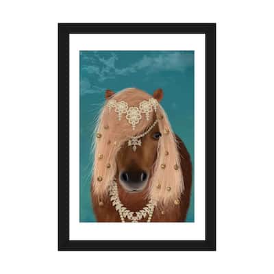 iCanvas "Horse Brown Pony with Bells, Portrait I" by Fab Funky