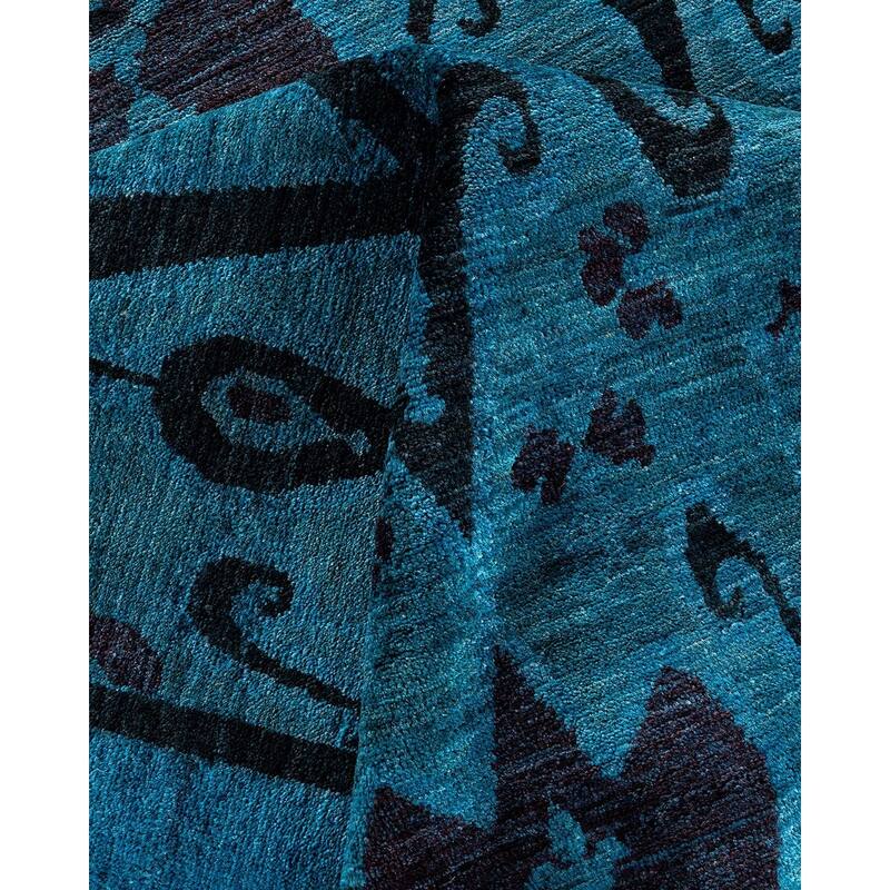Vibrance, One-of-a-Kind Hand-Knotted Area Rug - Blue, 10' 0" x 13' 8" - 10' 0" x 13' 8"