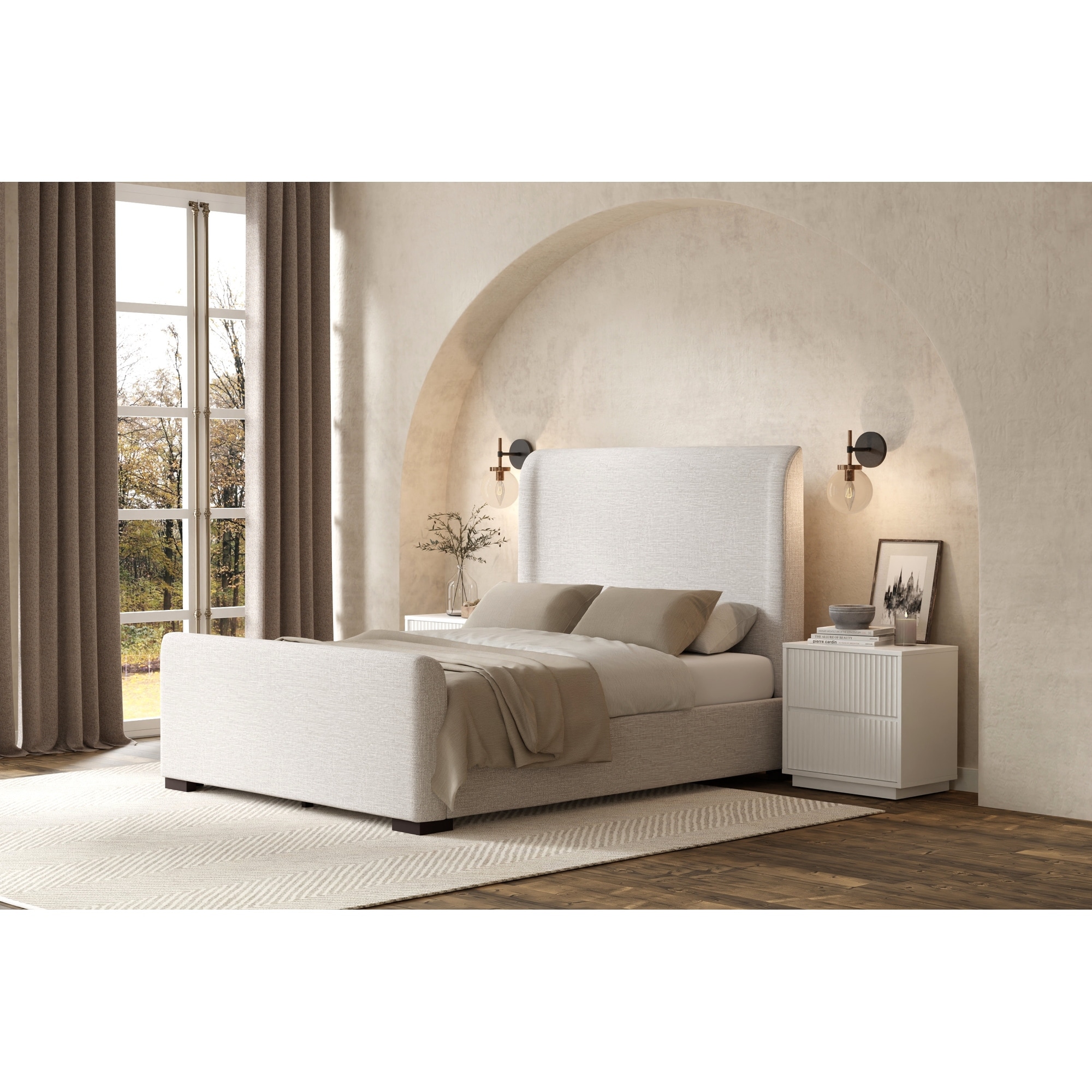 Alpine britney upholstered sales platform bed