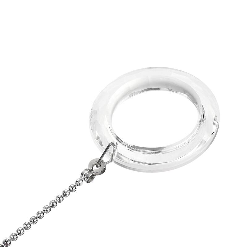 20Inch Nickel Finish Pull Chain Extension 50mm Clear Crystal Circle Pendant 2Pcs