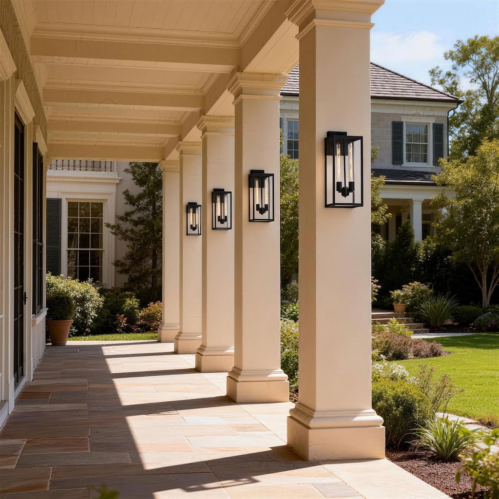 4-pack 1-light/2-light Metal Outdoor Wall Sconce Weather-resistant