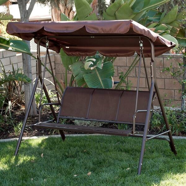 Shop Black Friday Deals On Belleze Outdoor 3 Person Patio Swing Canopy Awning Yard Furniture Hammock Steel Standard On Sale Overstock 22825111