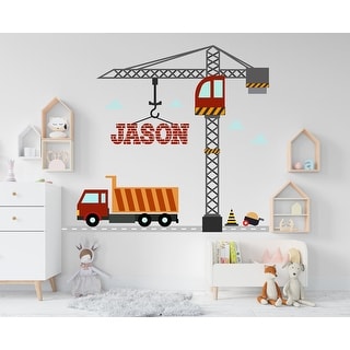 Construction Truck wall decal Kids wall decor Custom Nursery Kids art decal