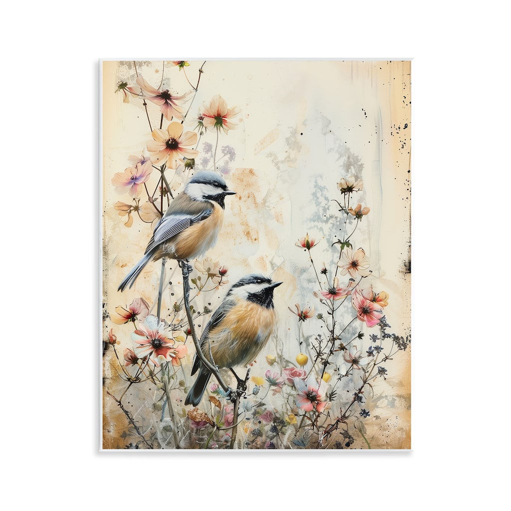 Stupell Sparrows Perched on Florals Wall Plaque Art Design By Arlington Prints