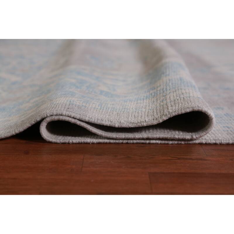Hand Knotted Oriental 100% Wool Carpet Transitional All-Over Greys & Charcoal Oushak Area Rug - 12' 1'' X 9' 1''