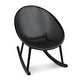 preview thumbnail 23 of 45, Set of 2 Mid-Century Modern Rocking Lounge Chairs - Egg-Shaped Breathable Plastic Seat with Durable Plastic Base, Accent Seating