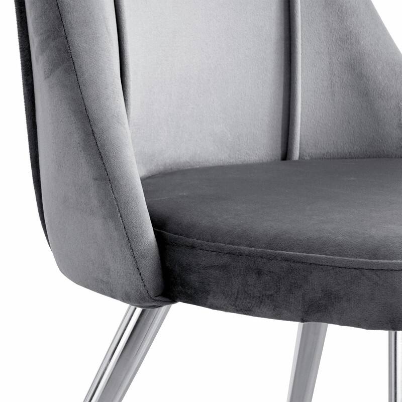 Modern Light Luxury Dining Chairs with Metal Legs-Set of 4