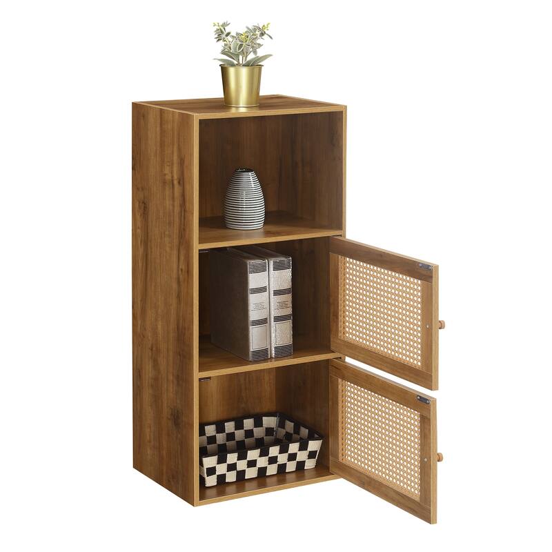Convenience Concepts Xtra Storage Boho Weave 2 Door Cabinet with Shelf