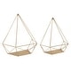 preview thumbnail 8 of 9, Kate and Laurel Prouve Metal Wall Shelves 2 pc set - 2 Piece Gold