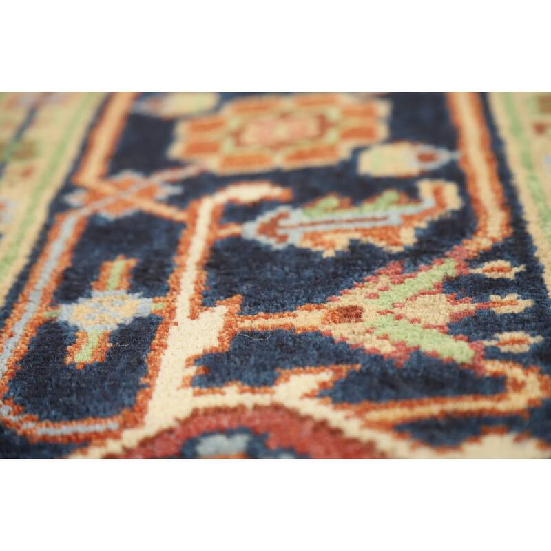 Orange Heriz Serapi Indian Area Rug Handmade Traditional Wool Carpet - 7'10" x 9'10"