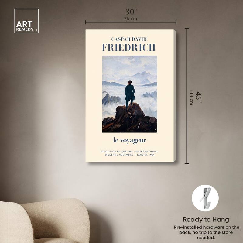 Wanderer in a Sea of Mist Canvas by Art Remedy, Gallery Wrapped