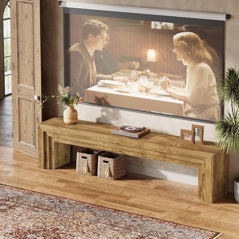 70.9" Extra Long Wooden TV Stand for 75-Inch TVs, Entertainment Center Media Console for Living Room