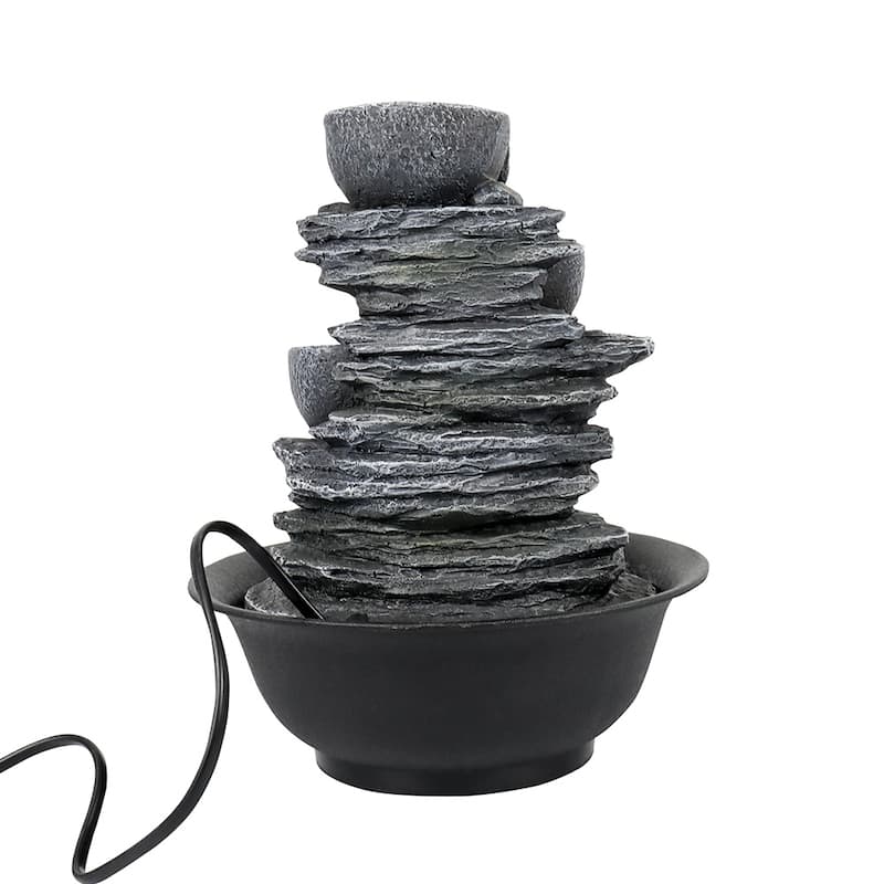 4-Tier Water Fountain Indoor Relaxation Waterfall Feature for Home