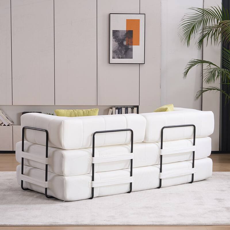 Versatile Convertible Sofa Bed with Plush Pillows for Any Living Space