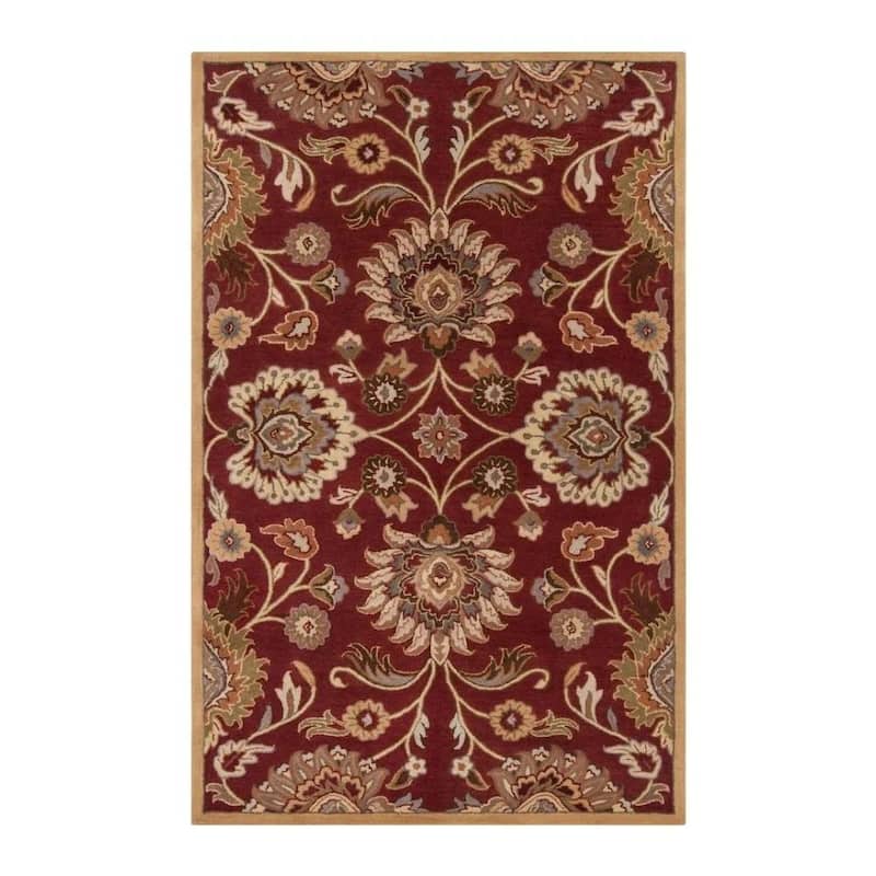 Patchway Handmade Classic Floral Wool Area Rug