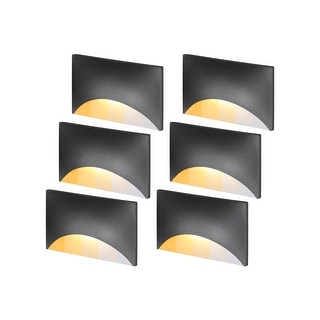 6 Pack 5CCT 120V LED Step Lights, Dimmable Stair Lights IP65 Waterproof, Aluminum Shell, Anti-Glare, CRI90