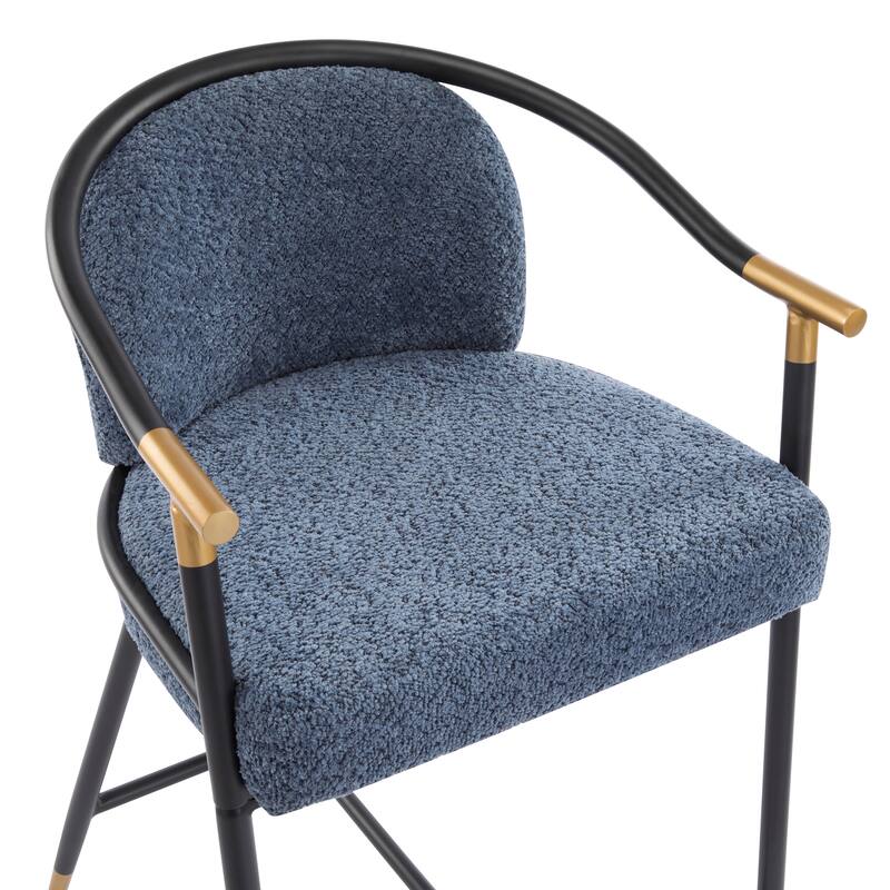 Devin 26" H Upholstered Counter Stool with Metal Frame (Set of 2) by Christopher Knight Home