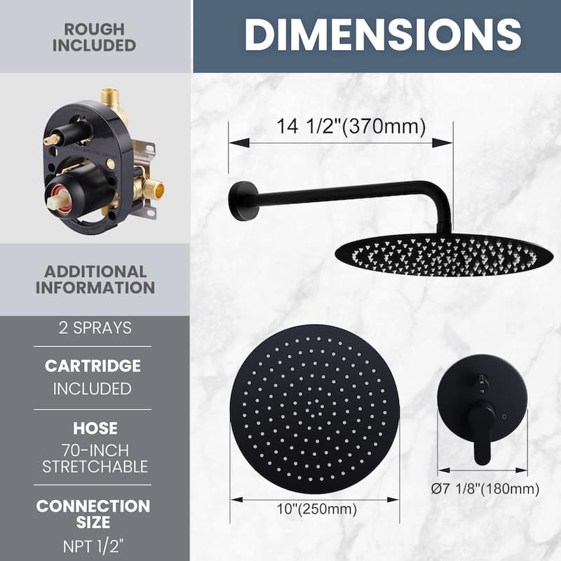 WOWOW Wall Mount 9-Spray Shower Faucet with Handshower