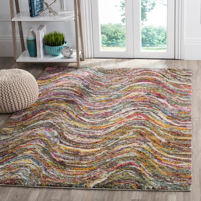 SAFAVIEH Fiesta Shag Wida Abstract Rug