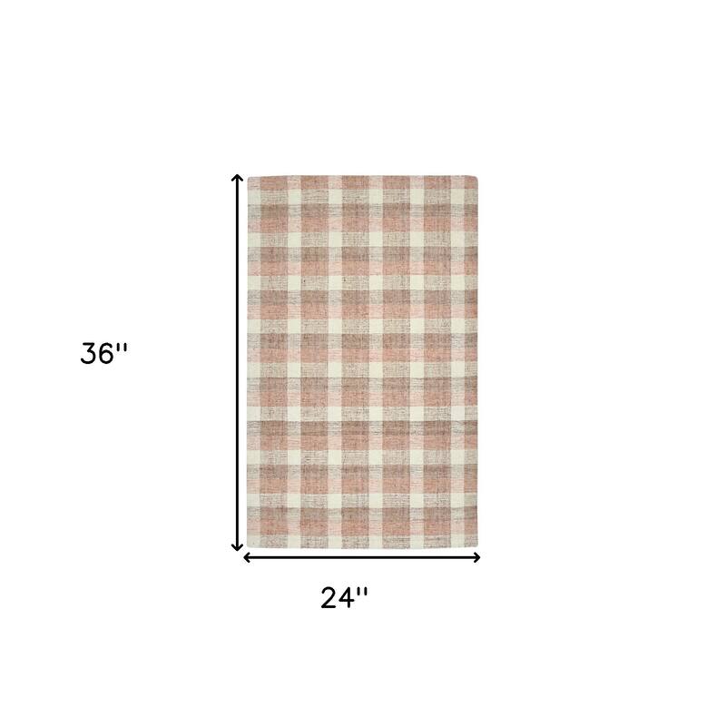 HomeRoots Plaid Transitional Rectangle Area Rug