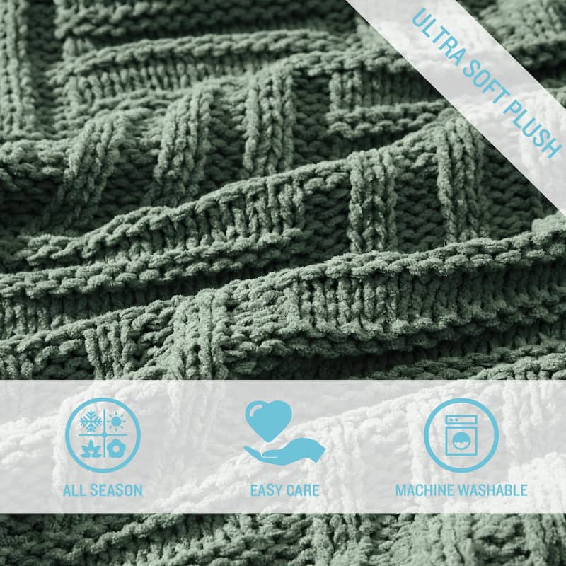 Tommy Bahama Chain Basket Solid Reversible Throw Blanket