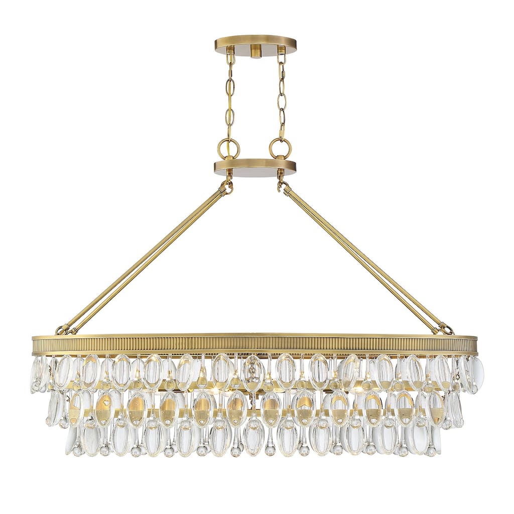 Windham 8-Light Linear Chandelier in Warm Brass