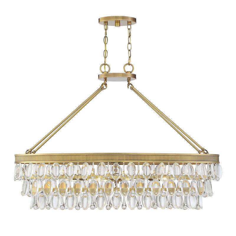 Windham 8-Light Linear Chandelier in Warm Brass